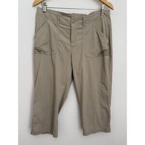 Columbia PFG Women's Capri Pants Outdoor Fishing Hiking Beige 10 Nylon EUC